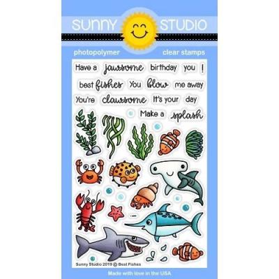 Sunny Studio Clear Stamps - Best Fishes